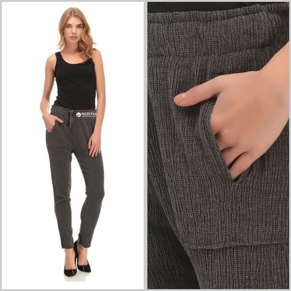 ZARA pants gray drawstring crinkle jogger with pockets S‎ - Picture 1 of 9